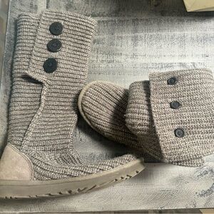 Cozy Knit Button Boots